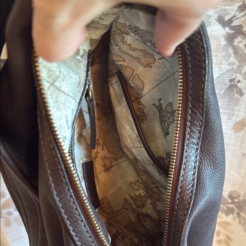 Alviero Martini Gold and Brown Hobo Shoulder Bag - Picture 11 of 14